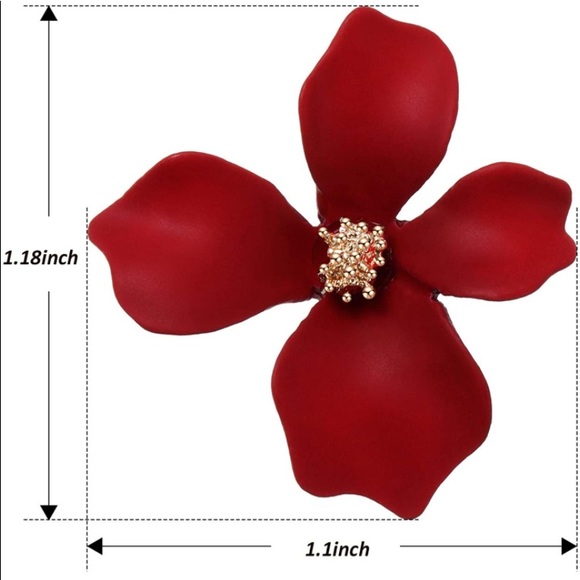 Boho Flower Stud Earrings - Picture 4 of 11